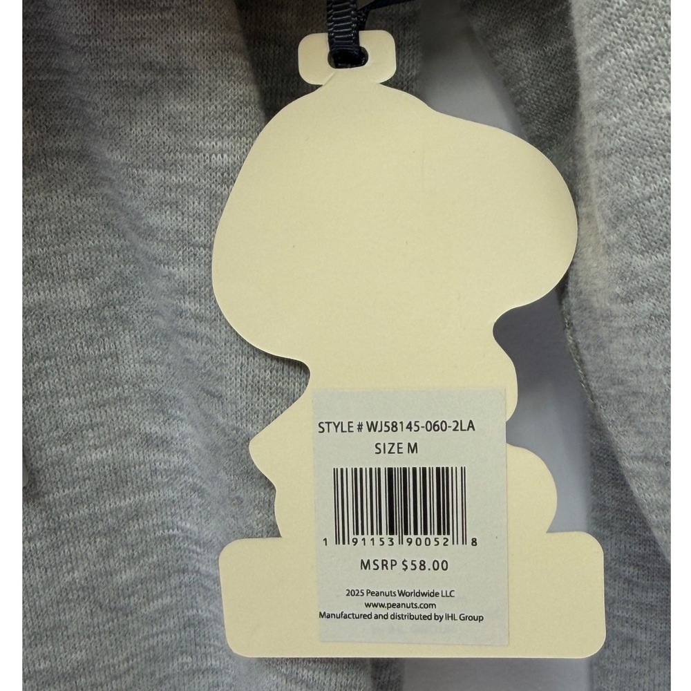 Peanuts Snoopy Doghouse Embroidered Zip Up Hoodie Gray Sz Medium (CC36) NWTs - Picture 4 of 8